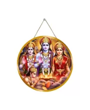 Lord Rama Sita Lakhmana Hanuman 12x12 Inch Round Religious Photo Frame | Spiritual Wall Decor For Home Temple, Pooja Room & Office | Divine Wall Art Picture For Worship, Meditation & Gift (F13092)