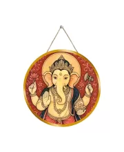 Lord Ganesha 12x12 Inch Round Religious Photo Frame | Spiritual Wall Decor For Home Temple, Pooja Room & Office | Divine Wall Art Picture For Worship, Meditation & Gift (F13101)