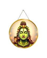Lord Shiva 12x12 Inch Round Religious Photo Frame | Spiritual Wall Decor For Home Temple, Pooja Room & Office | Divine Wall Art Picture For Worship, Meditation & Gift (F13107)