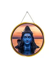 Lord Shiva 12x12 Inch Round Religious Photo Frame | Spiritual Wall Decor For Home Temple, Pooja Room & Office | Divine Wall Art Picture For Worship, Meditation & Gift (F13108)
