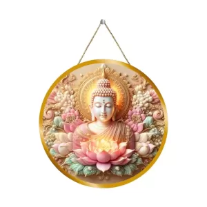 Lord Buddha 12x12 Inch Round Religious Photo Frame | Spiritual Wall Decor For Home Temple, Pooja Room & Office | Divine Wall Art Picture For Worship, Meditation & Gift (F13118) Lord Buddha 12x12 Inch Round Religious Photo Frame | Spiritual Wall Decor For Home Temple, Pooja Room & Office | Divine Wall Art Picture For Worship, Meditation & Gift (F13118)
