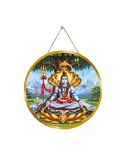 Lord Shiva 12x12 Inch Round Religious Photo Frame | Spiritual Wall Decor For Home Temple, Pooja Room & Office | Divine Wall Art Picture For Worship, Meditation & Gift (F13146)