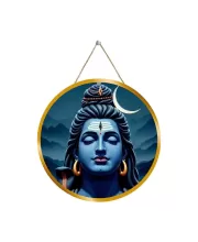 Lord Shiva 12x12 Inch Round Religious Photo Frame | Spiritual Wall Decor For Home Temple, Pooja Room & Office | Divine Wall Art Picture For Worship, Meditation & Gift (F13147)