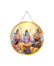 Lord Rama Lakhmana Hanuman 12x12 Inch Round Religious Photo Frame | Spiritual Wall Decor For Home Temple, Pooja Room & Office | Divine Wall Art Picture For Worship, Meditation & Gift (F13148)