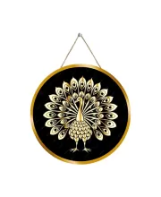 Peacock Symbol 12x12 Inch Round Religious Photo Frame | Spiritual Wall Decor For Home Temple, Pooja Room & Office | Divine Wall Art Picture For Worship, Meditation & Gift (F13161)