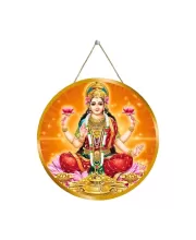 Goddess Lakshmi 12x12 Inch Round Religious Photo Frame | Spiritual Wall Decor For Home Temple, Pooja Room & Office | Divine Wall Art Picture For Worship, Meditation & Gift (F13164)