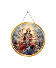 Maa Kali 12x12 Inch Round Religious Photo Frame | Spiritual Wall Decor For Home Temple, Pooja Room & Office | Divine Wall Art Picture For Worship, Meditation & Gift (F13165)