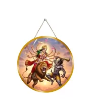 Maa Kali 12x12 Inch Round Religious Photo Frame | Spiritual Wall Decor For Home Temple, Pooja Room & Office | Divine Wall Art Picture For Worship, Meditation & Gift (F13166)