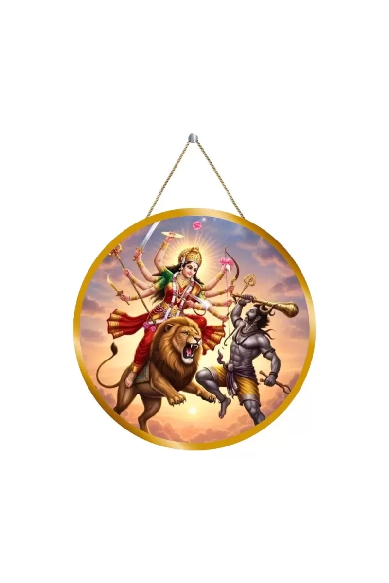 Maa Kali 12x12 Inch Round Religious Photo Frame | Spiritual Wall Decor For Home Temple, Pooja Room & Office | Divine Wall Art Picture For Worship, Meditation & Gift (F13166)