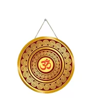 Om Symbol 12x12 Inch Round Religious Photo Frame | Spiritual Wall Decor For Home Temple, Pooja Room & Office | Divine Wall Art Picture For Worship, Meditation & Gift (F13168)