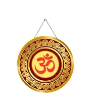 Om Symbol 12x12 Inch Round Religious Photo Frame | Spiritual Wall Decor For Home Temple, Pooja Room & Office | Divine Wall Art Picture For Worship, Meditation & Gift (F13169)