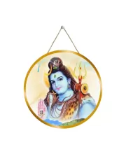 Lord Shiva 12x12 Inch Round Religious Photo Frame | Spiritual Wall Decor For Home Temple, Pooja Room & Office | Divine Wall Art Picture For Worship, Meditation & Gift (F13170)