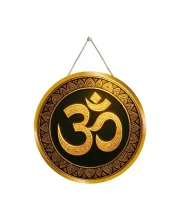 Om Symbol 12x12 Inch Round Religious Photo Frame | Spiritual Wall Decor For Home Temple, Pooja Room & Office | Divine Wall Art Picture For Worship, Meditation & Gift (F13171)
