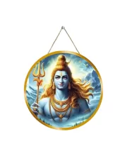 Lord Shiva 12x12 Inch Round Religious Photo Frame | Spiritual Wall Decor For Home Temple, Pooja Room & Office | Divine Wall Art Picture For Worship, Meditation & Gift (F13173)