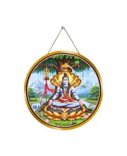 Lord Shiva 12x12 Inch Round Religious Photo Frame | Spiritual Wall Decor For Home Temple, Pooja Room & Office | Divine Wall Art Picture For Worship, Meditation & Gift (F13176)