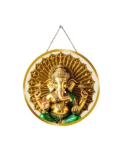 Lord Ganesha 12x12 Inch Round Religious Photo Frame | Spiritual Wall Decor For Home Temple, Pooja Room & Office | Divine Wall Art Picture For Worship, Meditation & Gift (F13178)