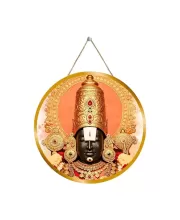 Lord Venkateshwara 12x12 Inch Round Religious Photo Frame | Spiritual Wall Decor For Home Temple, Pooja Room & Office | Divine Wall Art Picture For Worship, Meditation & Gift (F13180)