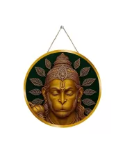 Lord Hanuman 12x12 Inch Round Religious Photo Frame | Spiritual Wall Decor For Home Temple, Pooja Room & Office | Divine Wall Art Picture For Worship, Meditation & Gift (F13181)