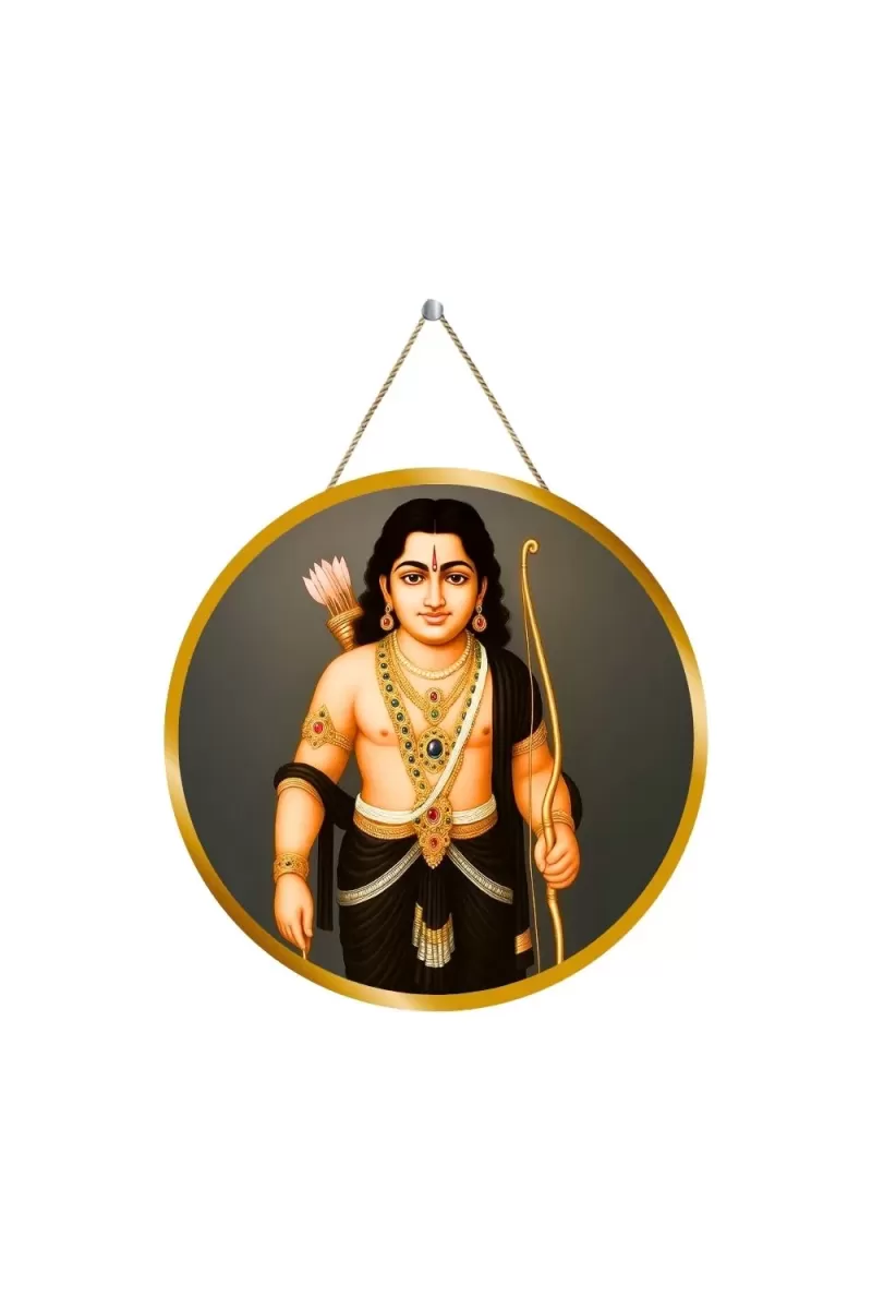 Little Rama 12x12 Inch Round Religious Photo Frame | Spiritual Wall Decor For Home Temple, Pooja Room & Office | Divine Wall Art Picture For Worship, Meditation & Gift (F13183)