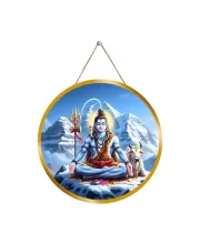 Lord Shiva 12x12 Inch Round Religious Photo Frame | Spiritual Wall Decor For Home Temple, Pooja Room & Office | Divine Wall Art Picture For Worship, Meditation & Gift (F13190)