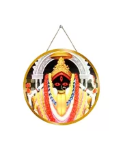 Kalighat Kali 12x12 Inch Round Religious Photo Frame | Spiritual Wall Decor For Home Temple, Pooja Room & Office | Divine Wall Art Picture For Worship, Meditation & Gift (F13192)