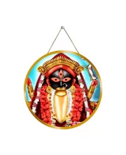 Kalighat Kali 12x12 Inch Round Religious Photo Frame | Spiritual Wall Decor For Home Temple, Pooja Room & Office | Divine Wall Art Picture For Worship, Meditation & Gift (F13193)
