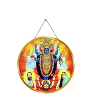 Maa Kali Matha 12x12 Inch Round Religious Photo Frame | Spiritual Wall Decor For Home Temple, Pooja Room & Office | Divine Wall Art Picture For Worship, Meditation & Gift (F13194)
