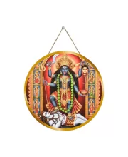 Maa Kali Matha 12x12 Inch Round Religious Photo Frame | Spiritual Wall Decor For Home Temple, Pooja Room & Office | Divine Wall Art Picture For Worship, Meditation & Gift (F13196)
