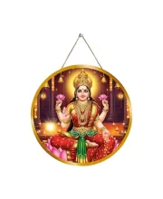 Goddess Lakshmi 12x12 Inch Round Religious Photo Frame | Spiritual Wall Decor For Home Temple, Pooja Room & Office | Divine Wall Art Picture For Worship, Meditation & Gift (F13204)