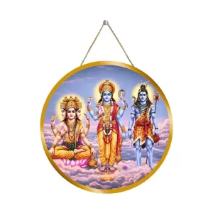 Lord Bramha Vishnu Shiva 12x12 Inch Round Religious Photo Frame | Spiritual Wall Decor For Home Temple, Pooja Room & Office | Divine Wall Art Picture For Worship, Meditation & Gift (F13209) Lord Bramha Vishnu Shiva 12x12 Inch Round Religious Photo Frame | Spiritual Wall Decor For Home Temple, Pooja Room & Office | Divine Wall Art Picture For Worship, Meditation & Gift (F13209)