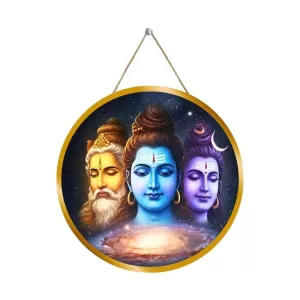 Lord Bramha Vishnu Shiva 12x12 Inch Round Religious Photo Frame | Spiritual Wall Decor For Home Temple, Pooja Room & Office | Divine Wall Art Picture For Worship, Meditation & Gift (F13210) Lord Bramha Vishnu Shiva 12x12 Inch Round Religious Photo Frame | Spiritual Wall Decor For Home Temple, Pooja Room & Office | Divine Wall Art Picture For Worship, Meditation & Gift (F13210)