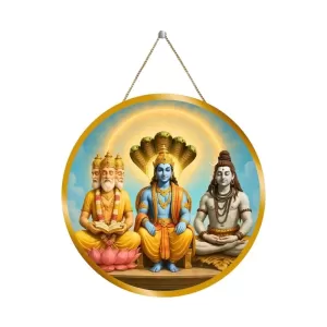 Lord Bramha Vishnu Shiva 12x12 Inch Round Religious Photo Frame | Spiritual Wall Decor For Home Temple, Pooja Room & Office | Divine Wall Art Picture For Worship, Meditation & Gift (F13211) Lord Bramha Vishnu Shiva 12x12 Inch Round Religious Photo Frame | Spiritual Wall Decor For Home Temple, Pooja Room & Office | Divine Wall Art Picture For Worship, Meditation & Gift (F13211)