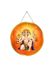 Lord Hanuman 12x12 Inch Round Religious Photo Frame | Spiritual Wall Decor For Home Temple, Pooja Room & Office | Divine Wall Art Picture For Worship, Meditation & Gift (F13215)