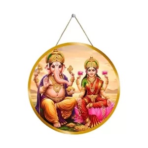 Lord Ganesha And Lakshmi 12x12 Inch Round Religious Photo Frame | Spiritual Wall Decor For Home Temple, Pooja Room & Office | Divine Wall Art Picture For Worship, Meditation & Gift (F13223) Lord Ganesha And Lakshmi 12x12 Inch Round Religious Photo Frame | Spiritual Wall Decor For Home Temple, Pooja Room & Office | Divine Wall Art Picture For Worship, Meditation & Gift (F13223)