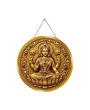 Goddess Lakshmi 12x12 Inch Round Religious Photo Frame | Spiritual Wall Decor For Home Temple, Pooja Room & Office | Divine Wall Art Picture For Worship, Meditation & Gift (F13230)