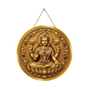 Goddess Lakshmi 12x12 Inch Round Religious Photo Frame | Spiritual Wall Decor For Home Temple, Pooja Room & Office | Divine Wall Art Picture For Worship, Meditation & Gift (F13230)
