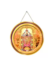 Lord Venkateshwara 12x12 Inch Round Religious Photo Frame | Spiritual Wall Decor For Home Temple, Pooja Room & Office | Divine Wall Art Picture For Worship, Meditation & Gift (F13237)