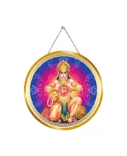 Lord Hanuman 12x12 Inch Round Religious Photo Frame | Spiritual Wall Decor For Home Temple, Pooja Room & Office | Divine Wall Art Picture For Worship, Meditation & Gift (F13238)