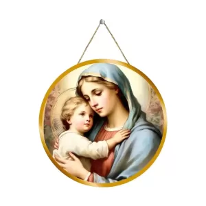 The Mother Of Jesus, With Baby Jesus. 12x12 Inch Round Religious Photo Frame | Spiritual Wall Decor For Home Temple, Pooja Room & Office | Divine Wall Art Picture For Worship, Meditation & Gift (F13243) The Mother Of Jesus, With Baby Jesus. 12x12 Inch Round Religious Photo Frame | Spiritual Wall Decor For Home Temple, Pooja Room & Office | Divine Wall Art Picture For Worship, Meditation & Gift (F13243)