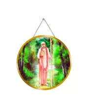 Bhaktivedanta Swami Prabhupada 12x12 Inch Round Religious Photo Frame | Spiritual Wall Decor For Home Temple, Pooja Room & Office | Divine Wall Art Picture For Worship, Meditation & Gift (F13251)