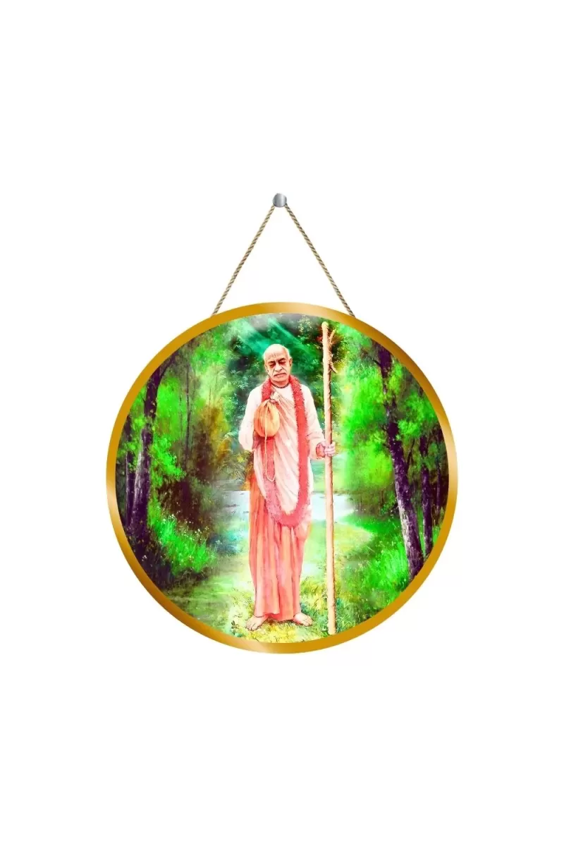 Bhaktivedanta Swami Prabhupada 12x12 Inch Round Religious Photo Frame | Spiritual Wall Decor For Home Temple, Pooja Room & Office | Divine Wall Art Picture For Worship, Meditation & Gift (F13251)