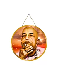 Bhaktivedanta Swami Prabhupada 12x12 Inch Round Religious Photo Frame | Spiritual Wall Decor For Home Temple, Pooja Room & Office | Divine Wall Art Picture For Worship, Meditation & Gift (F13252)