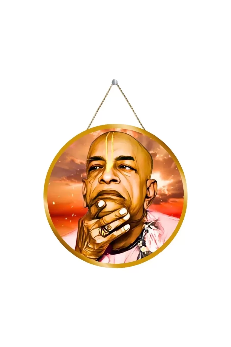Bhaktivedanta Swami Prabhupada 12x12 Inch Round Religious Photo Frame | Spiritual Wall Decor For Home Temple, Pooja Room & Office | Divine Wall Art Picture For Worship, Meditation & Gift (F13252)