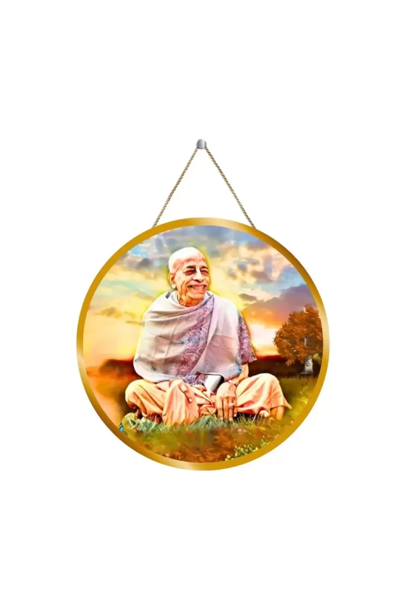 Bhaktivedanta Swami Prabhupada 12x12 Inch Round Religious Photo Frame | Spiritual Wall Decor For Home Temple, Pooja Room & Office | Divine Wall Art Picture For Worship, Meditation & Gift (F13253)