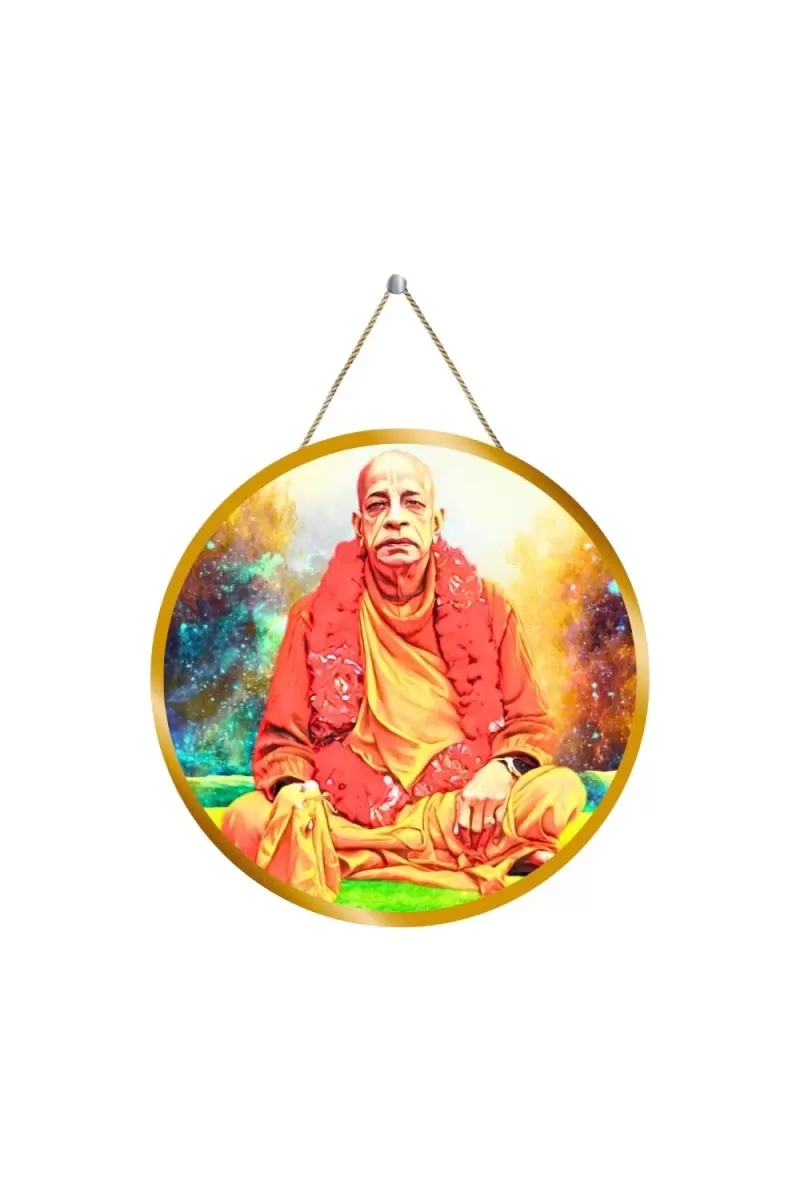 Bhaktivedanta Swami Prabhupada 12x12 Inch Round Religious Photo Frame | Spiritual Wall Decor For Home Temple, Pooja Room & Office | Divine Wall Art Picture For Worship, Meditation & Gift (F13255)