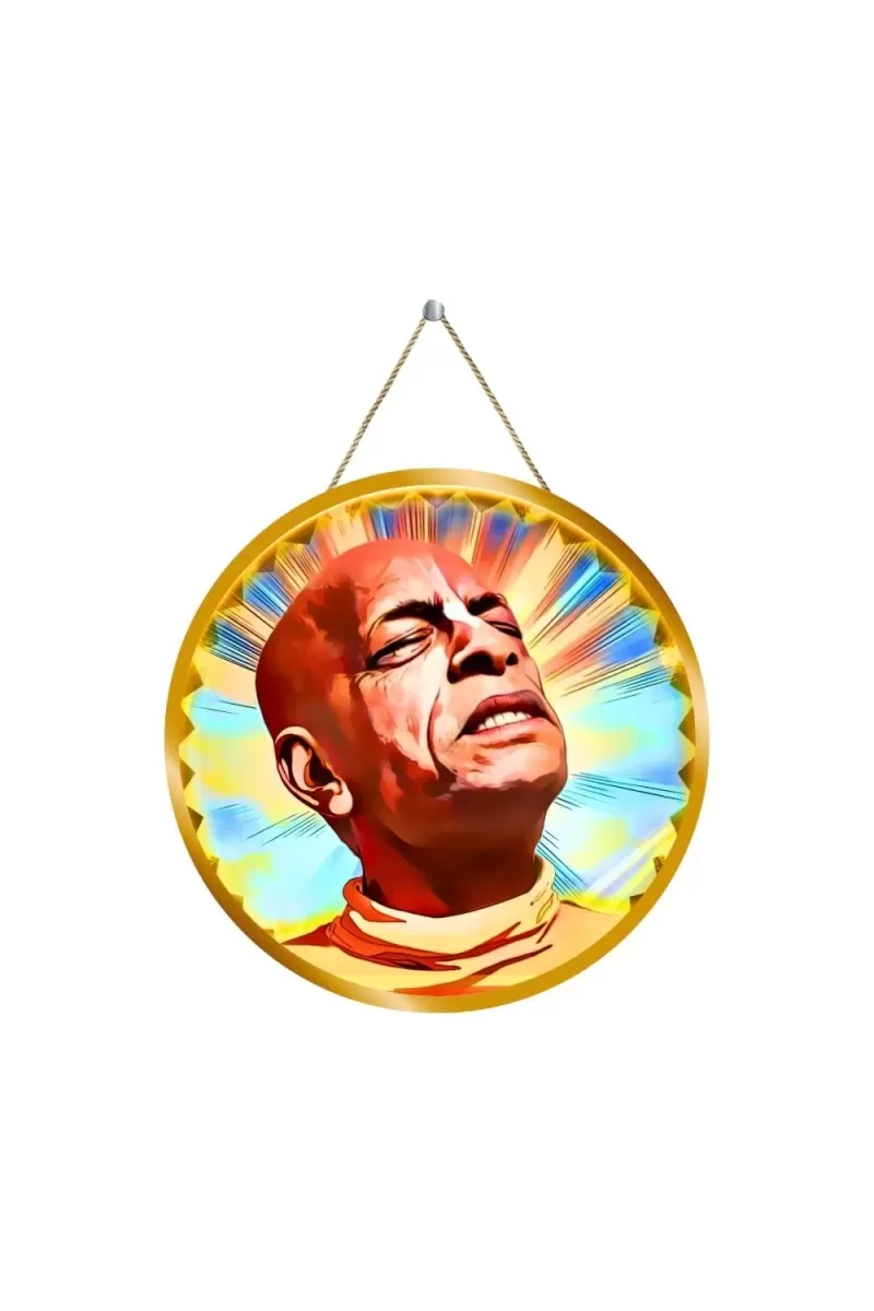 Bhaktivedanta Swami Prabhupada 12x12 Inch Round Religious Photo Frame | Spiritual Wall Decor For Home Temple, Pooja Room & Office | Divine Wall Art Picture For Worship, Meditation & Gift (F13257)