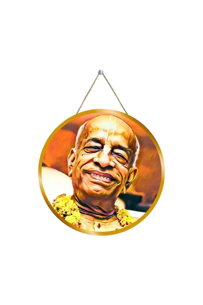 Bhaktivedanta Swami Prabhupada 12x12 Inch Round Religious Photo Frame | Spiritual Wall Decor For Home Temple, Pooja Room & Office | Divine Wall Art Picture For Worship, Meditation & Gift (F13258)