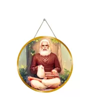 Srila Bhaktivinoda Thakura 12x12 Inch Round Religious Photo Frame | Spiritual Wall Decor For Home Temple, Pooja Room & Office | Divine Wall Art Picture For Worship, Meditation & Gift (F13259)