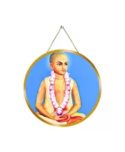Sri Chaitanya Mahaprabhu  12x12 Inch Round Religious Photo Frame | Spiritual Wall Decor For Home Temple, Pooja Room & Office | Divine Wall Art Picture For Worship, Meditation & Gift (F13260)