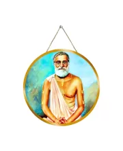 Bhaktisiddhanta Sarasvati 12x12 Inch Round Religious Photo Frame | Spiritual Wall Decor For Home Temple, Pooja Room & Office | Divine Wall Art Picture For Worship, Meditation & Gift (F13261)